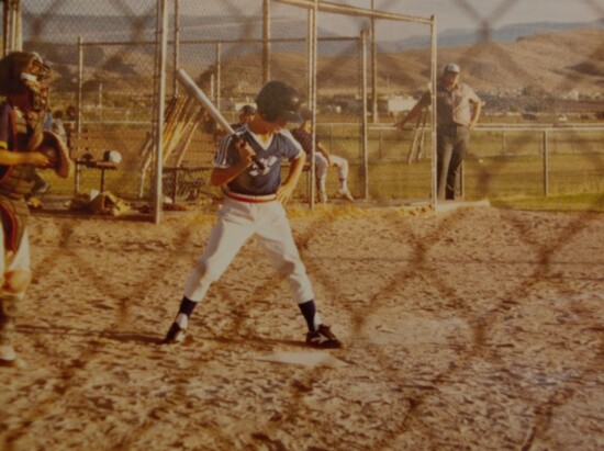 A young Tyler on the baseball field