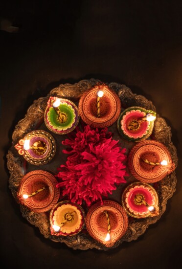 Decorating for Diwali, the festival of lights, allows for incorporating beautiful, bold colors. 