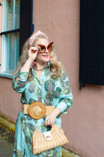 Belt, Rattan Bag, and Bracelets: JuJu Loves