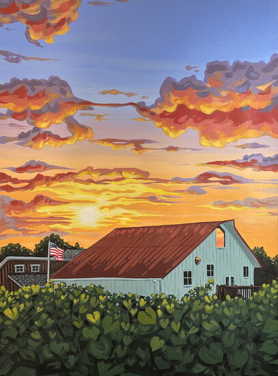 Megan's original acrylic creation "Sunset at Mallow."