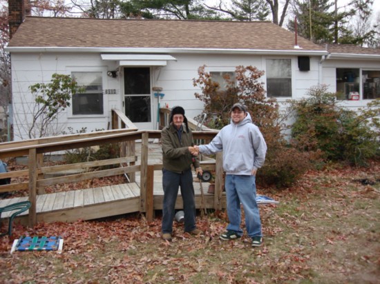 Steve Congratulates Bernie Cline on his New Roof