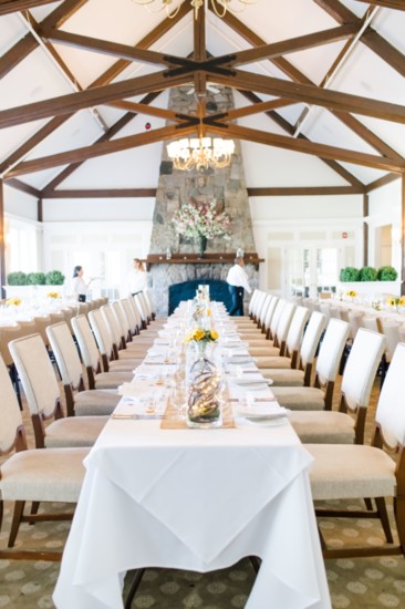 The new dining room set up for the  June Benefit Horse Show Grand Farm to Fork Dining Experience