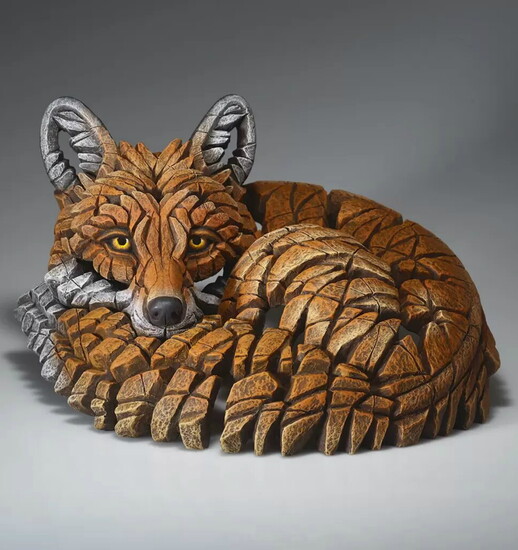 Curled Up Red Fox Sculpture by Matt Buckley