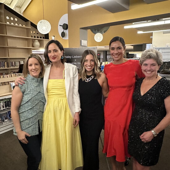 Gately Ross, Amy Guzzi, Haley Lieberman, Johanna Martel, and Jennifer Tooker at the Westport Library.