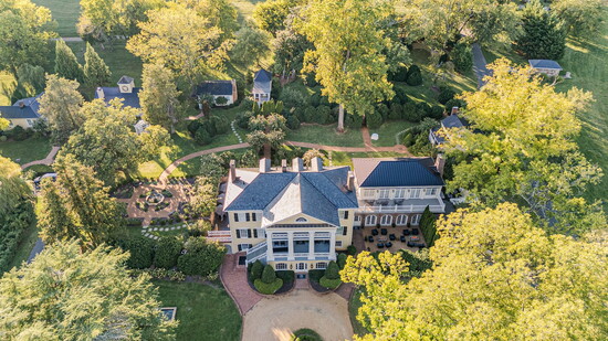 Aerial view of The Inn at Willow Grove. Photo Credit: Brooke Danielle Photography.