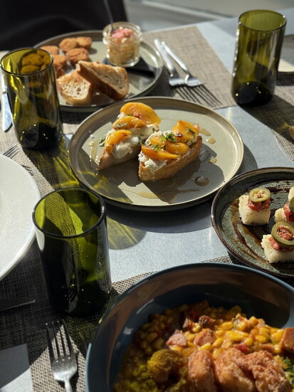 Appetizers and entrees at Forked on Main. Photo Credit: Stephanie Saperstein.