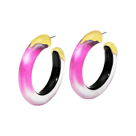 Alexis Bittar Lucite Gold Dipped Hoop Earrings
