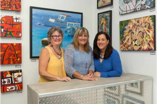Art Escape Gallery's Founders  and Owners Sheila Sullivan, Susan Inglese and Joanne Inglese