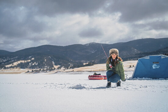 Nadine ice fishing