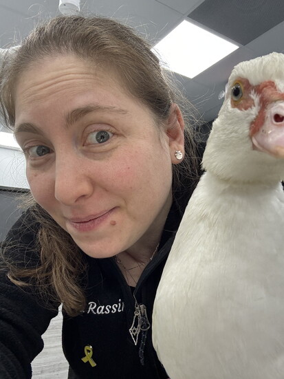 Dr. Rassin and Barbie the duck