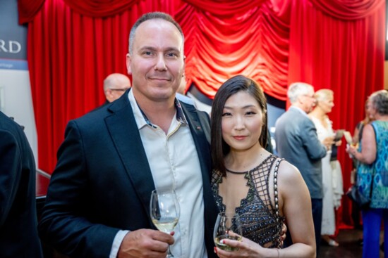 Trevor and his girlfriend, Laura, at the Wheels & Heels charity gala in 2022.