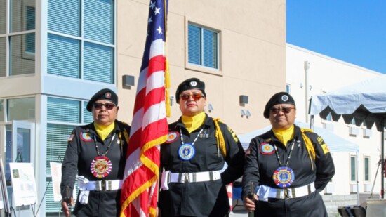 Color guard at the facility preview event