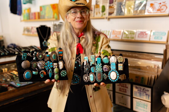 Julie also buys and sells a curated selection of turquoise jewelry 