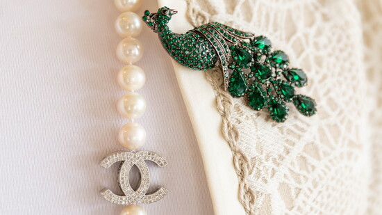 Pearls and Pins Vintage classics like broaches and pearls are always a good idea.