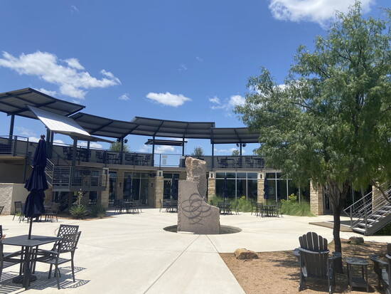 The Michael Ros tasting room features an elegant piazza themed courtyard