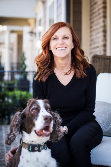 Debi Campbell with her dog, Halo. 