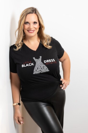 Shelly Mark in her Little Black Dress t-shirt.