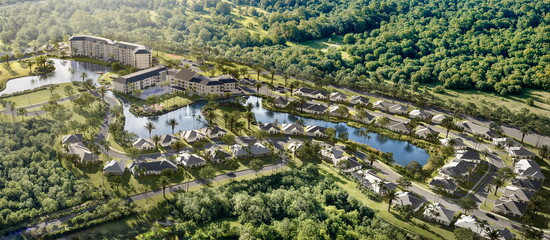 A rendering of an aerial view of Arbor Vita.
