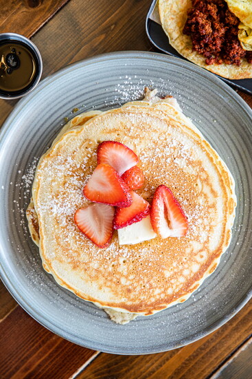 Dandelion Cafe, Buttermilk Pancakes. Photo by Becca Wright