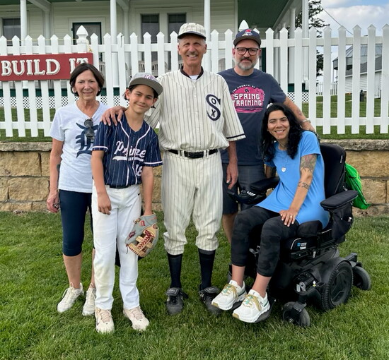 Coulston (seated) with her parents, son Everett, and husband, Ira.