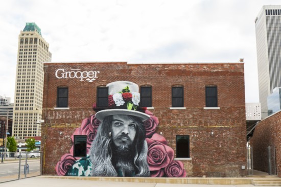 Tulsa rock legend Leon Russell painted by globally-known artist, Jeks. 