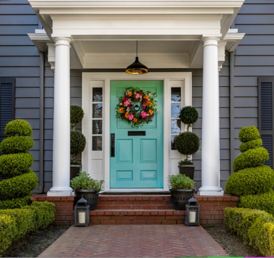 Bold painted front doors 