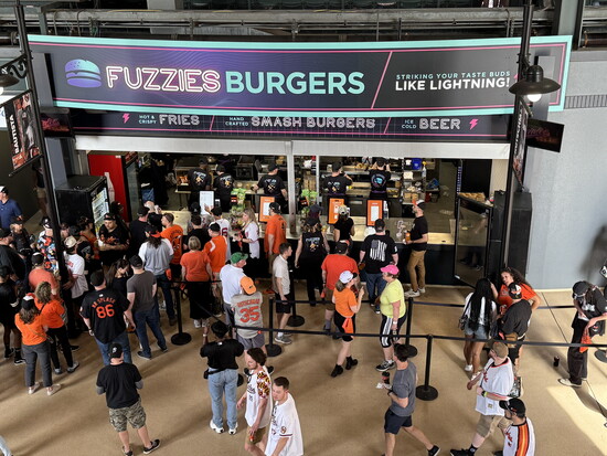 People lined up for Fuzzies Burgers. Photo courtesy of Fuzzies Burgers.