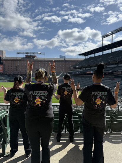 Fuzzies team members at Camden Yards. Photo courtesy of Fuzzies Burgers.