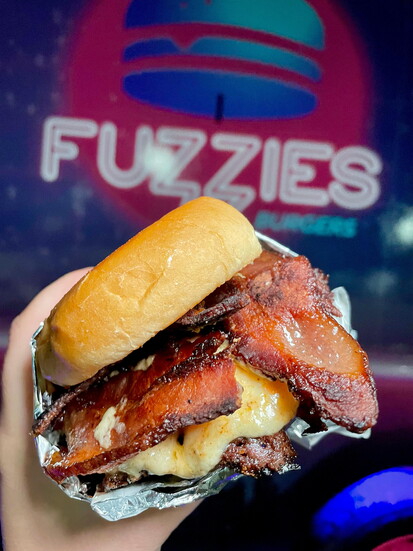 Hot Fuzz Burger. Photo courtesy of Fuzzies Burgers.