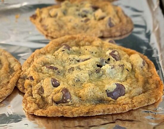 Mom's famous chocolate chip cookies, the same recipe I follow today for my kids and grandkids.