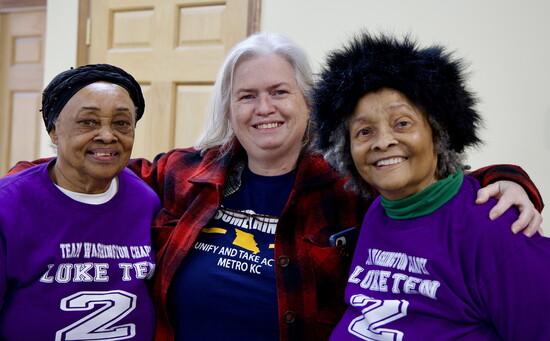 The Douglass sisters and frequent volunteer Kat Henry.