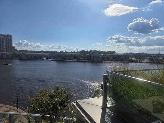 Poolside Harbor view at the Four Seasons Hotel Baltimore. Photo Credit: Jennifer Waldera