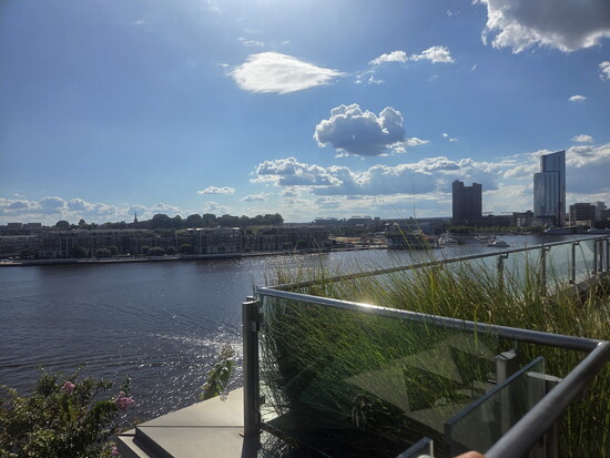 Poolside Harbor view at the Four Seasons Hotel Baltimore. Photo Credit: Jennifer Waldera
