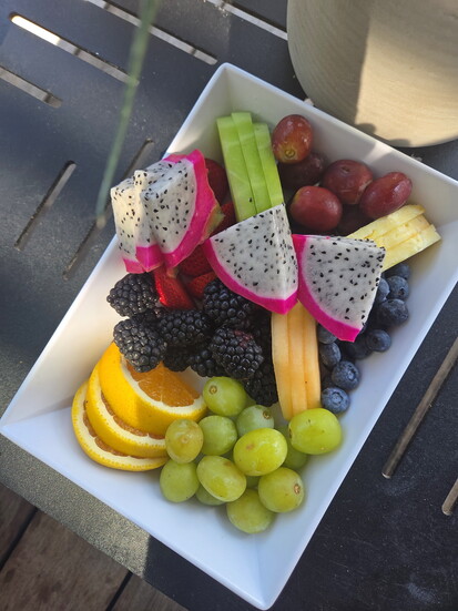 Tropical fruit plate at Splash Pool Bar & Grill at Four Seasons Hotel Baltimore. Photo Credit: Jennifer Waldera