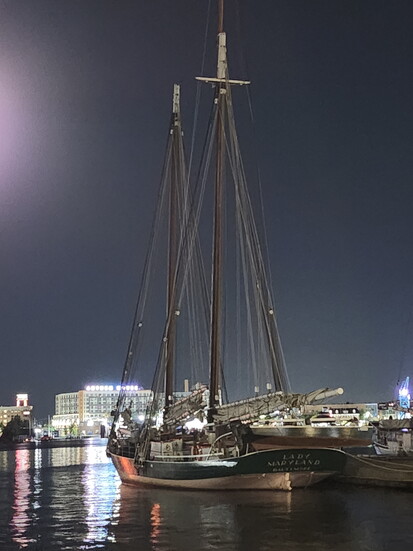 Nighttime water view in Baltimore. Photo Credit: Trevor Joppich