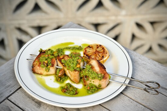 Cobia Skewer with Pistachio, photo by  Alex Montoya