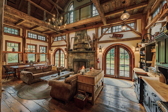 A cozy gathering space at The Barn and Silo