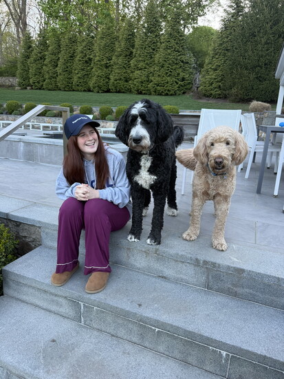 Emme Dorfman with her dogs, Bode and Ozzie. Courtesy Emme Dorfman. 