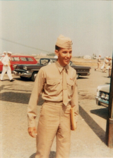 Fink at Camp Pendleton after Fleet Marine Training with his orders for Vietnam.