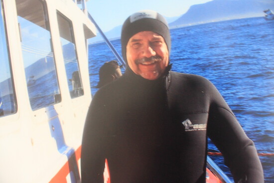 Bellnap getting ready to go shark cage diving in Cape Town, South Africa, in May 2010