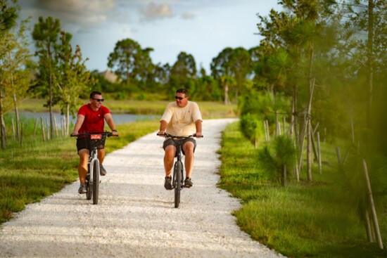 Wellen Park has 21 miles of multimodal trails for pedestrians, cyclists, joggers, and more. 