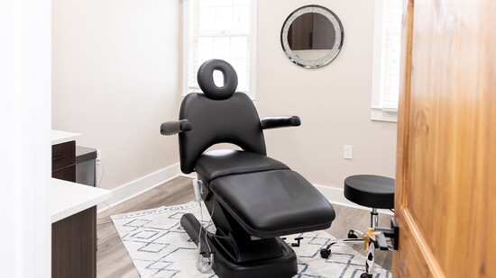 One of the provider rooms at Sarah Safa's Refined Aesthetics.