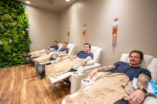 Local Cincinnati area firefighters receiving IV therapy 