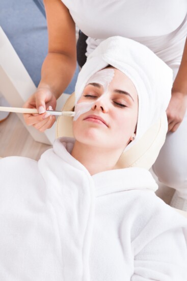 Luxury spa facial treatment at Suncadia