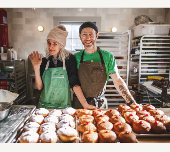Laura Malone and Hugh Magnum of Rise Doughnut. Photo by Tony Spinelli.