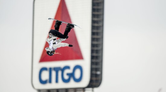 Jumping in front of the landmark CITGO sign in Boston. (Photo: Billie Weiss)