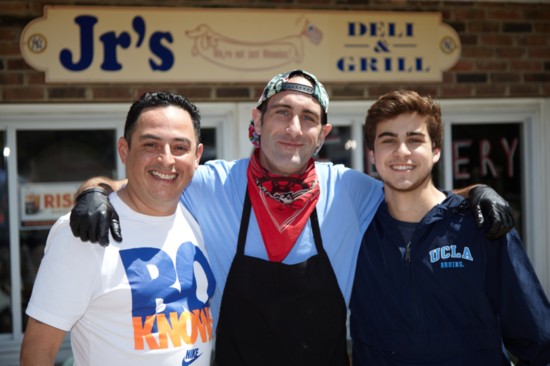 JR's three great guys: Frankie Henriquez, Owner Eric Johnson, Staples Junior Sam Seidemen.