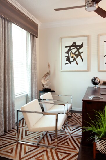 Make a bold statement with clean lines and angles in the home office.  