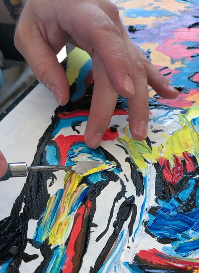 John painting with touch
