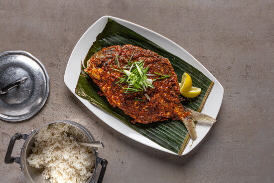 Phat Eatery's Ikan Bakar pomfret, is a charcoal-grilled dish of Malaysian and Indonesian origin. 